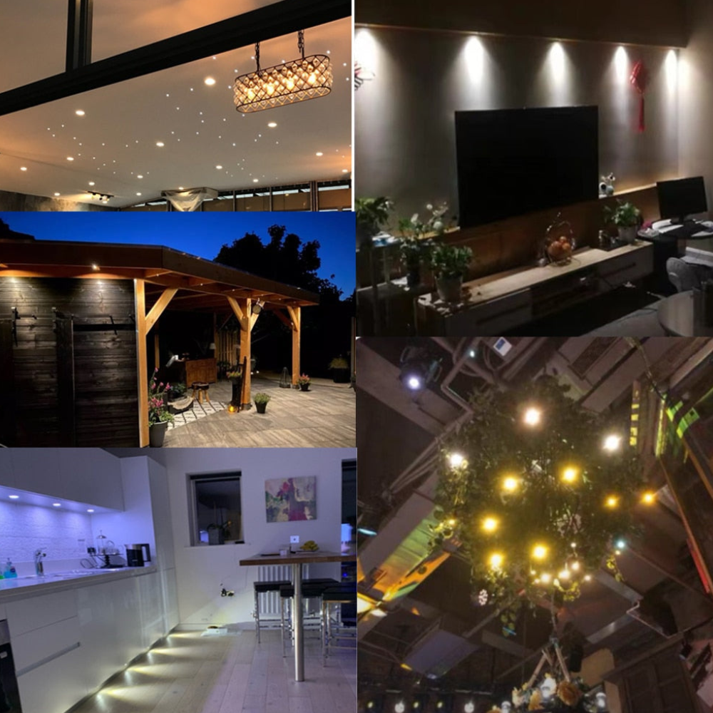 LED-Einbauleuchten für Schränke & Treppen – Akzentbeleuchtung mit fokussiertem Lichtstrahl, 10er-Pack