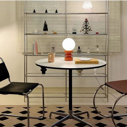 Table Lamp with Frosted Glass Globe Shade - Modern Mid Century Retro