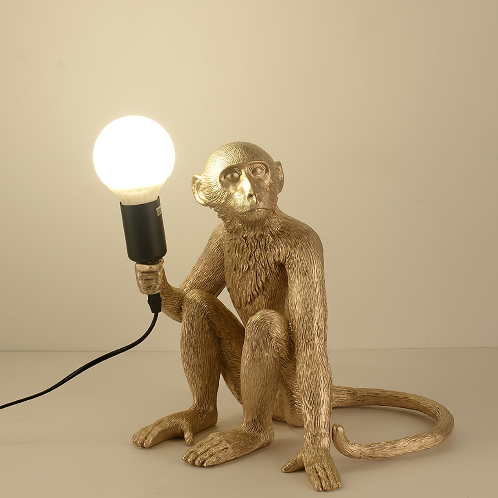 Verspielte Affen-Tischlampe – Skulpturale Tierkunst Schreibtischleuchte