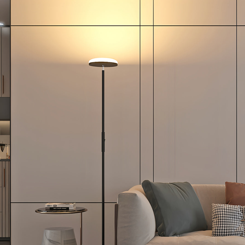 Lampadaire réglable avec rotule à 360 degrés et pied en fer mince - Architectural