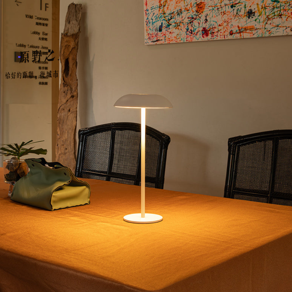 Rechargeable LED Table Lamp - Cordless Iron Desk Light - Modern Minimalist