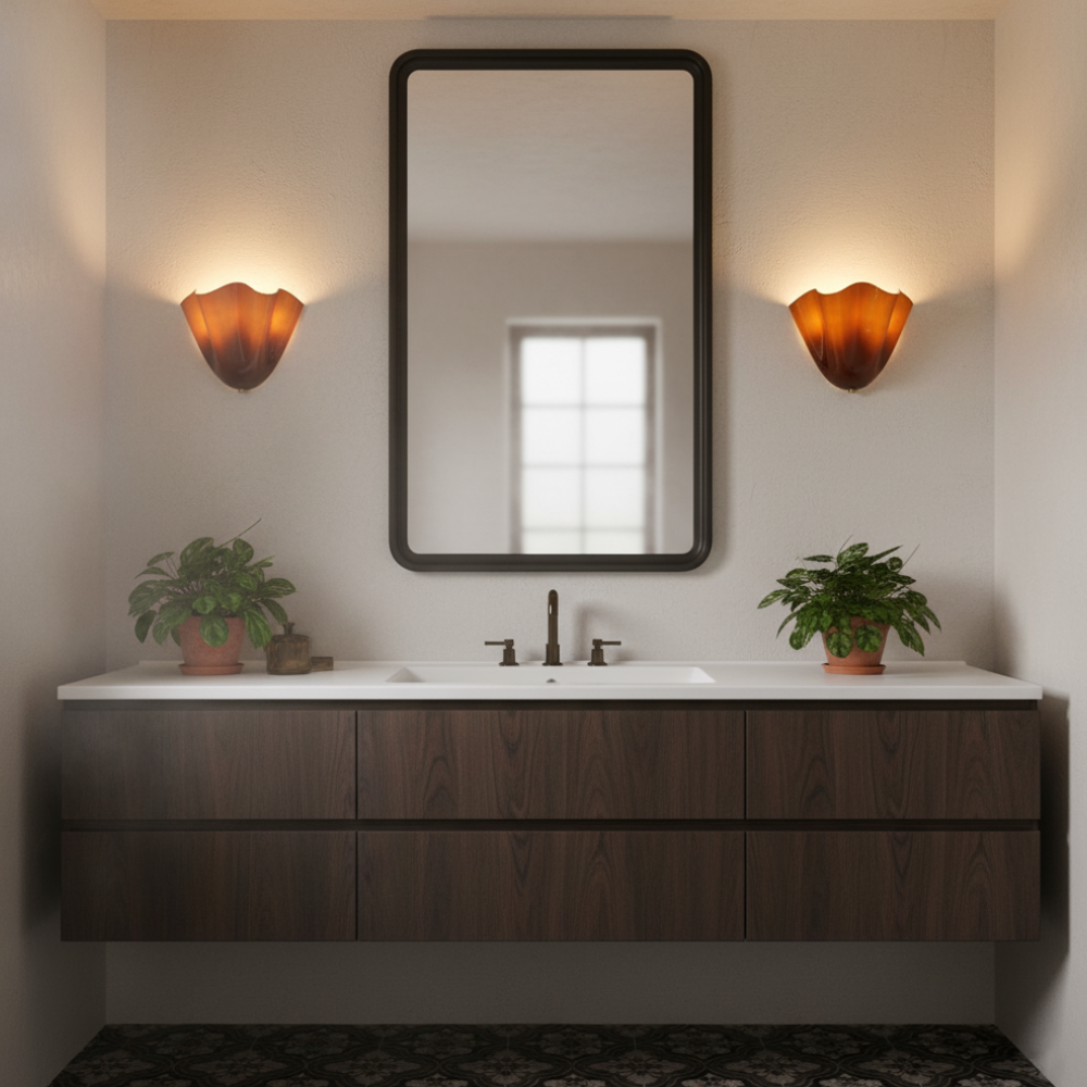 Moderne Glas-Wandlampe mit Rüschen - Organische blühende Blumen-Wandlampe