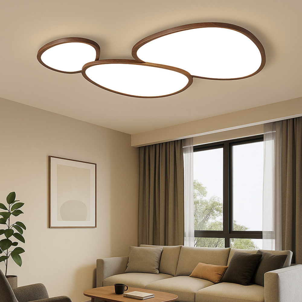 Flush Mount Ceiling Light with Aluminum Frame - Modern Scandinavian LED