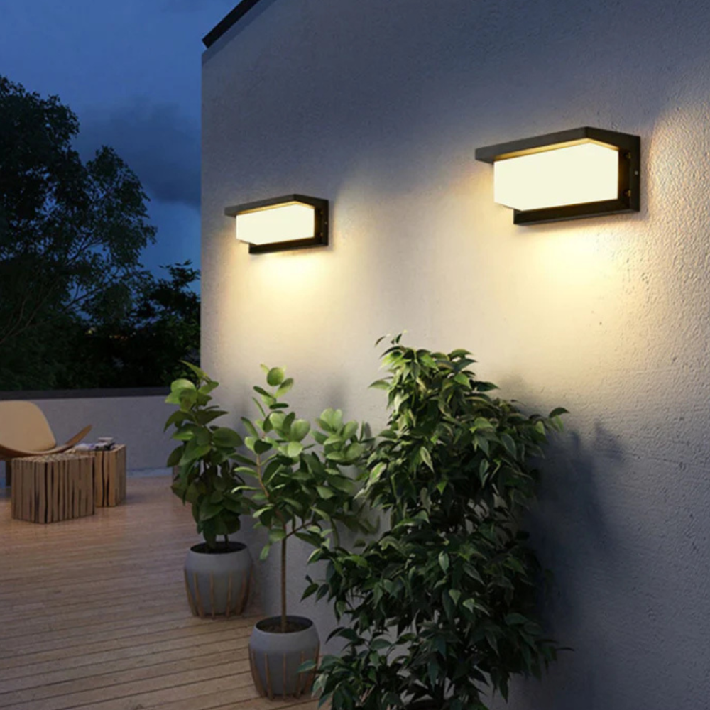 Modern Motion Sensor Outdoor Wall Light - Architectural Weather Resistant Wall Sconce