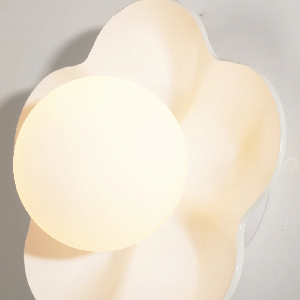 Wall Sconce with Flower Petal Metal Base - Modern Danish Pastel