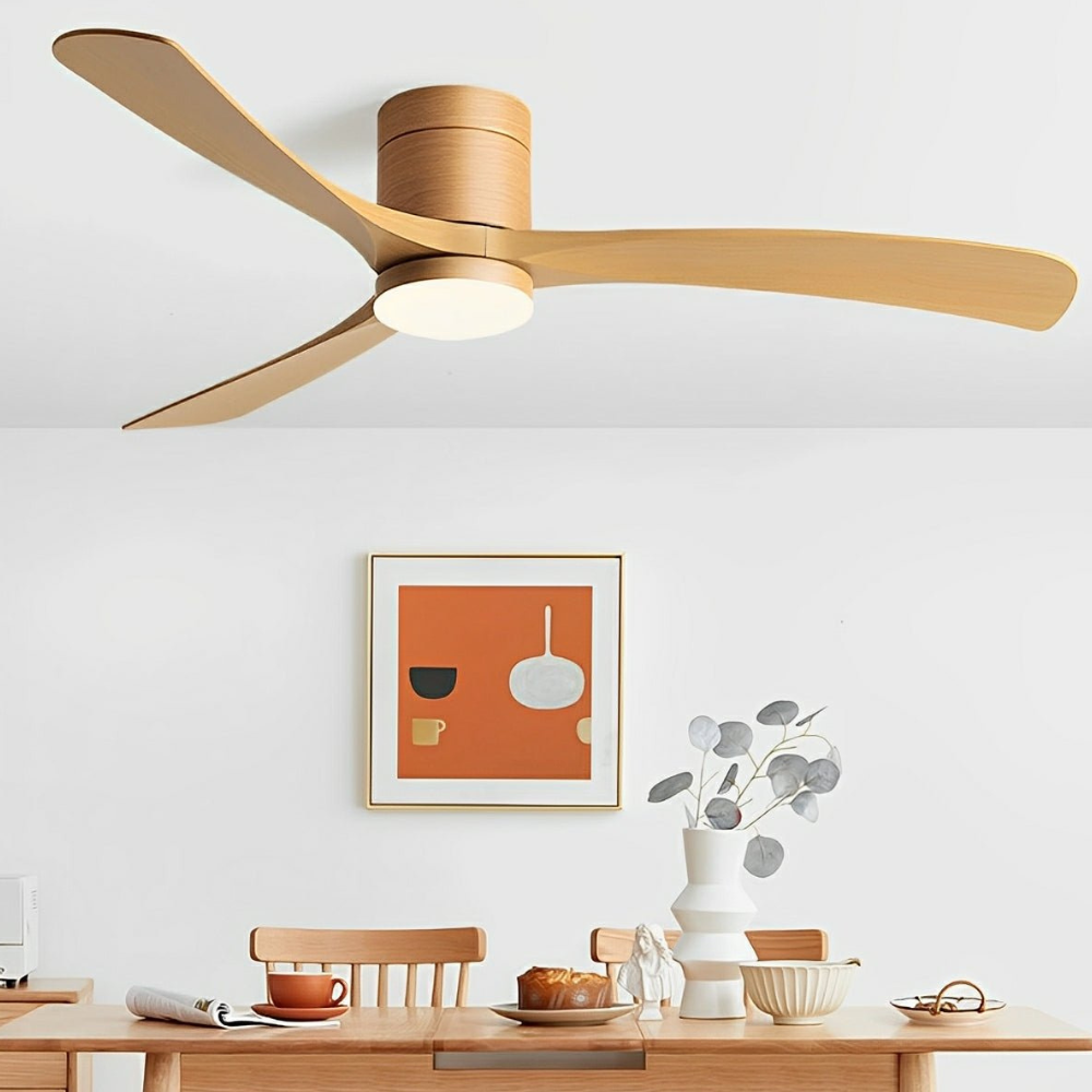 LED-Deckenventilator mit flachem Design und umkehrbarem DC-Motor – Nordischer Stil