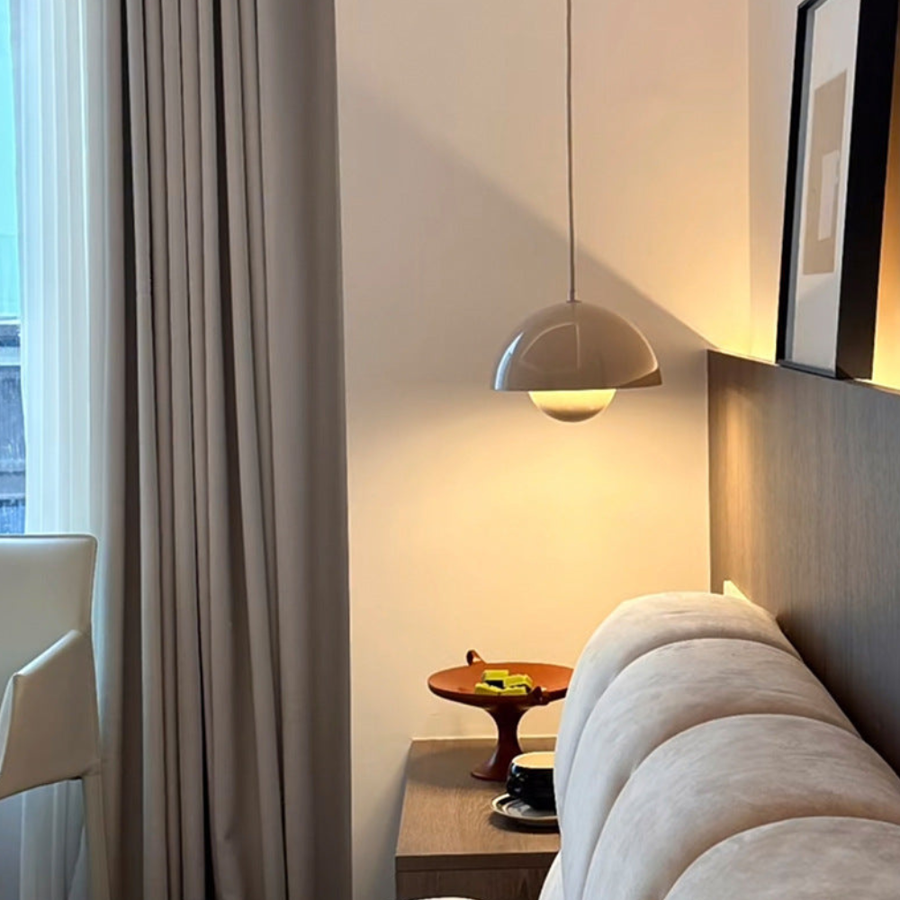 Pendant Light with Nested Dome Metal Shades - Mid Century Modern Retro