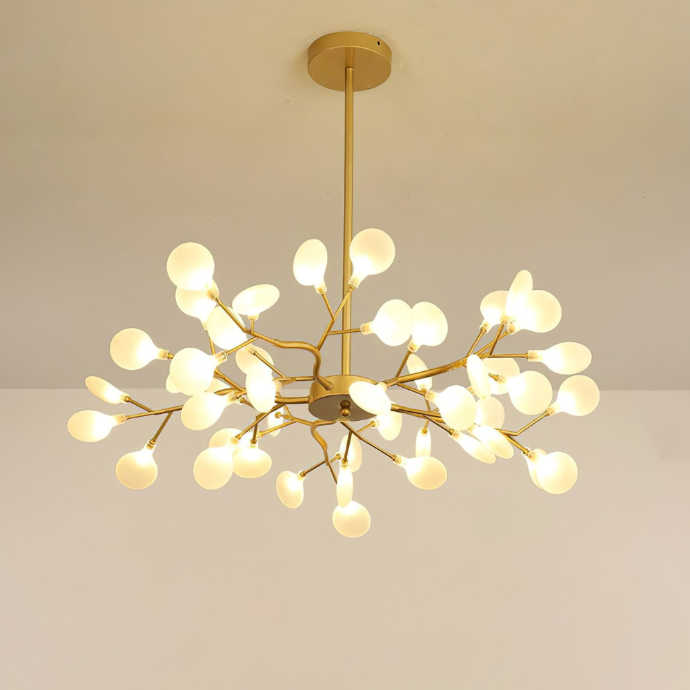Sputnik-Kronleuchter mit Glasblütenzweigen – Modernes Mid-Century-Design