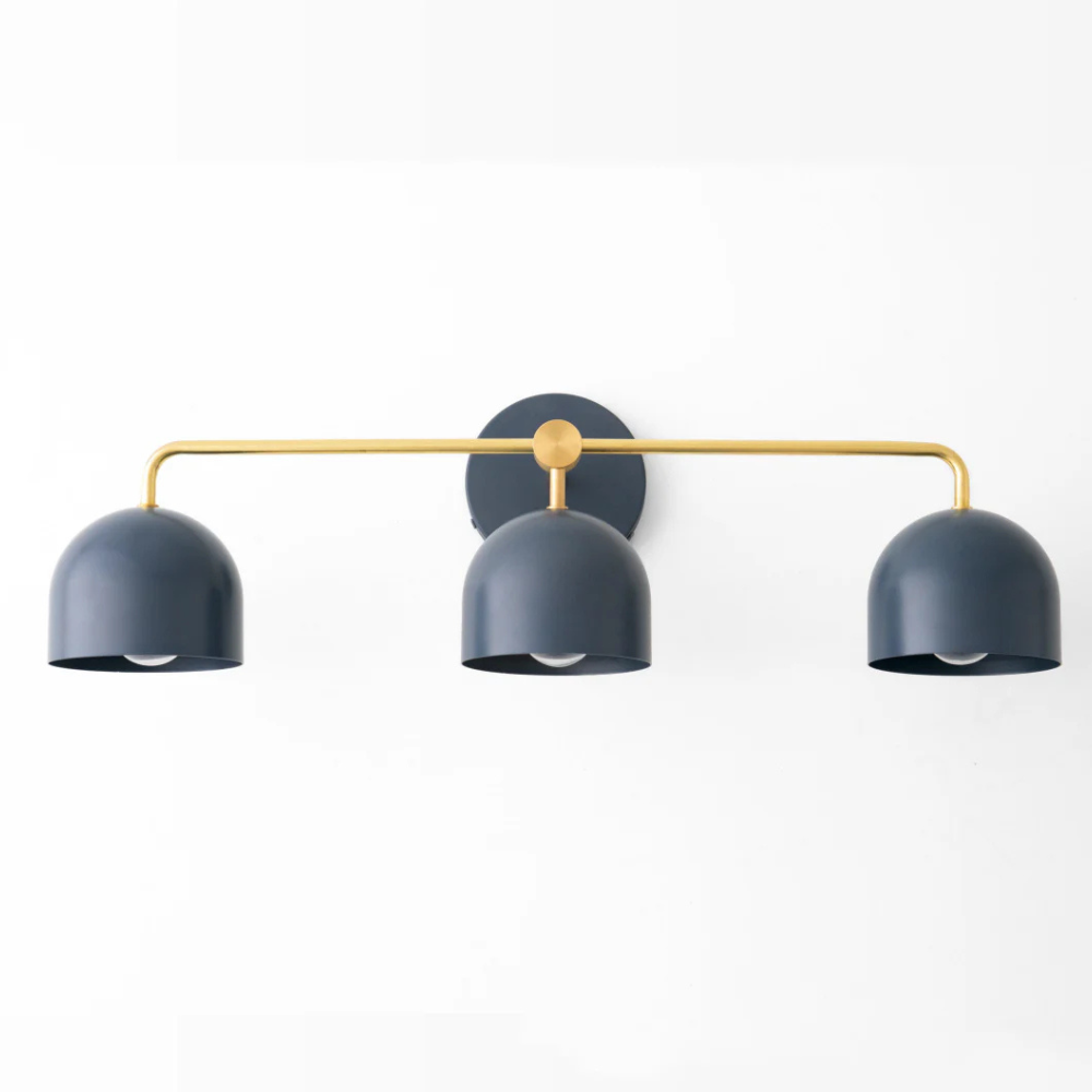 Luminaires de salle de bain au-dessus du miroir avec cadre métallique - Moderne du milieu du siècle