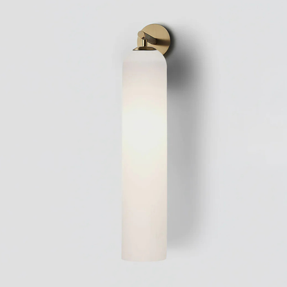 Modern Cylinder Glass Wall Sconce - Elongated Pill Silhouette Vertical Light