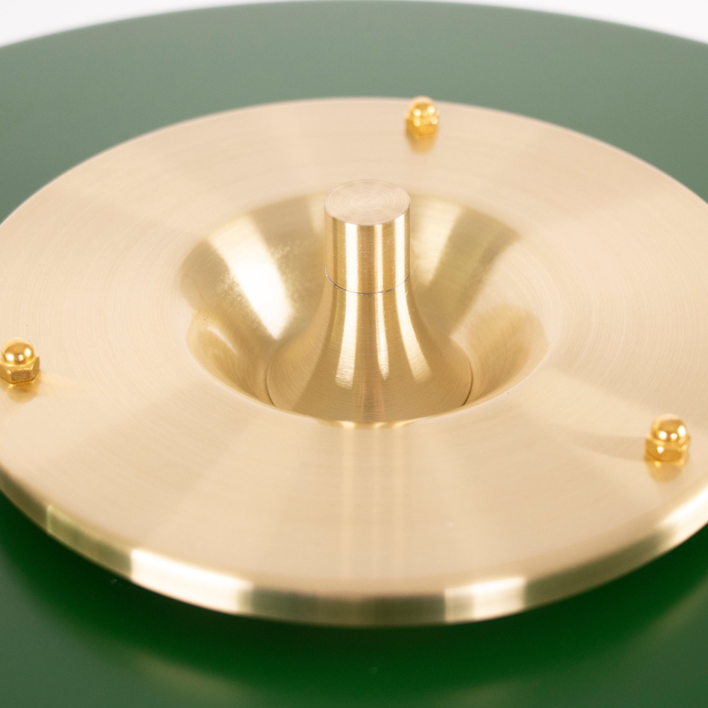 Tischlampe aus gesponnenem Metall mit Zugkette und Acryl-Diffusor – Industrial