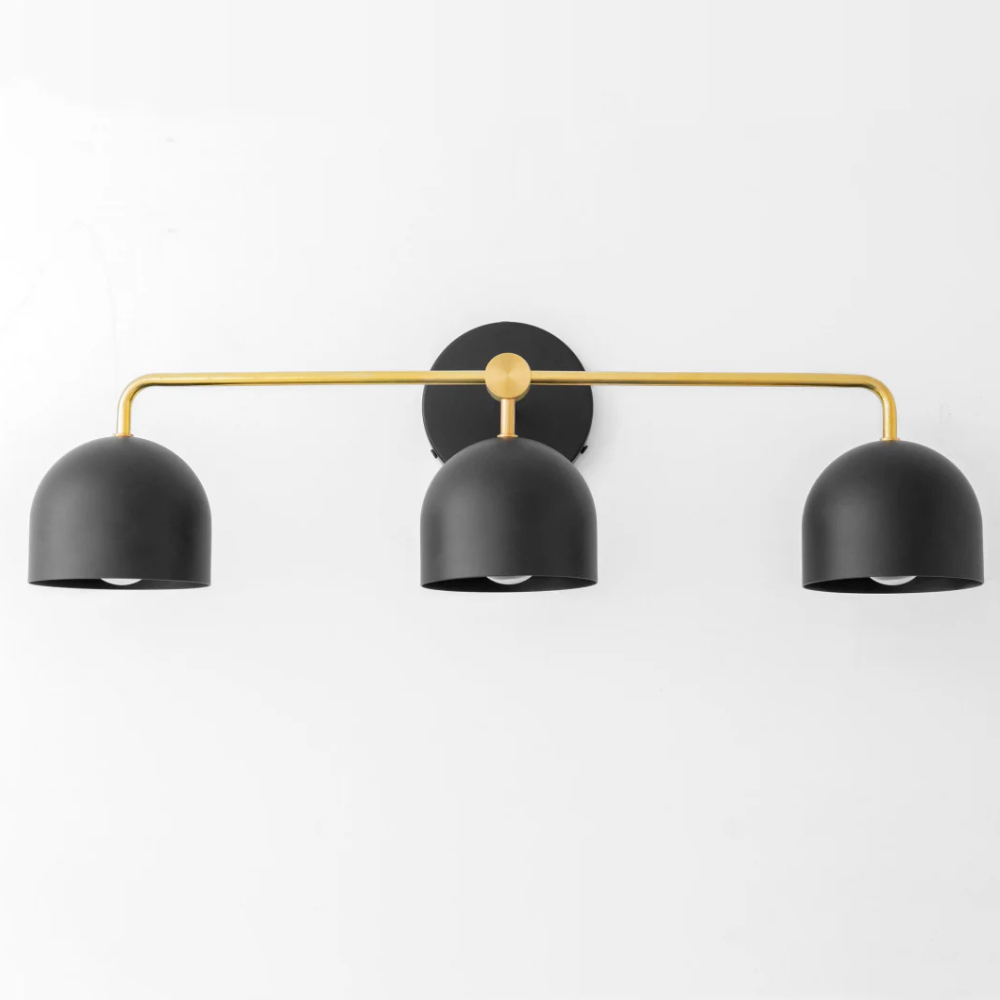 Luminaires de salle de bain au-dessus du miroir avec cadre métallique - Moderne du milieu du siècle