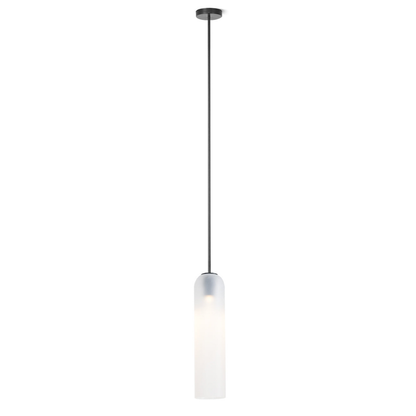 Cylinder Glass Pendant Light with Metal Downrod - Modern Art Deco