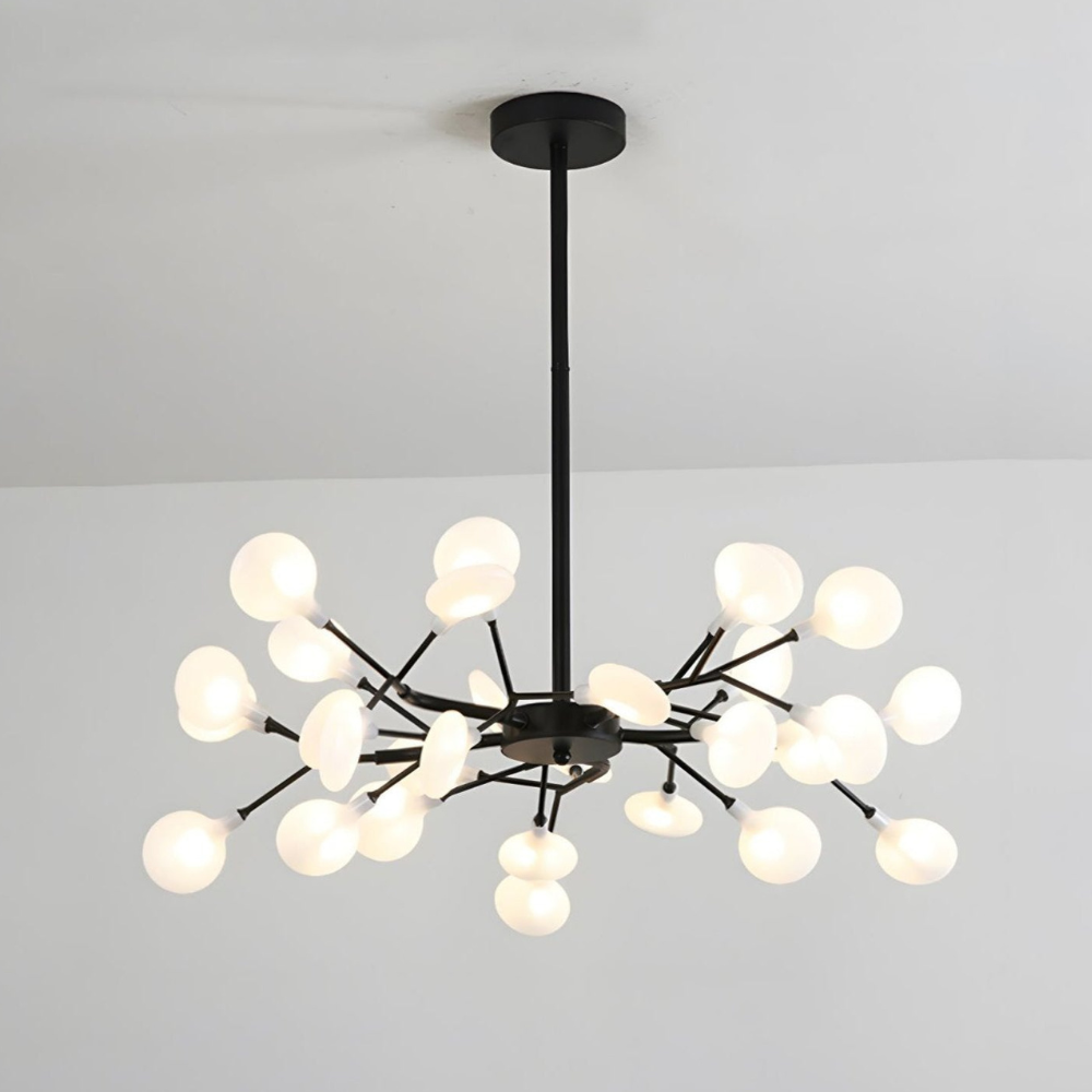Sputnik-Kronleuchter mit Glasblütenzweigen – Modernes Mid-Century-Design