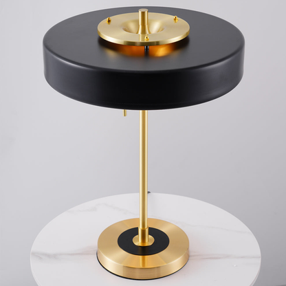 Spun Metal Table Lamp with Pull Chain and Acrylic Diffuser - Industrial