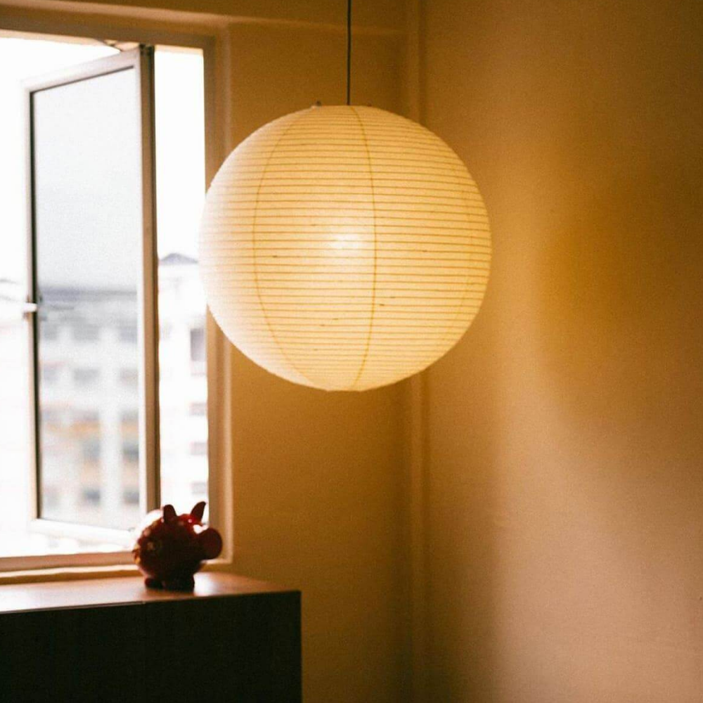 Japanese Paper Lantern Pendant Light - Washi Paper Globe Ceiling Lamp