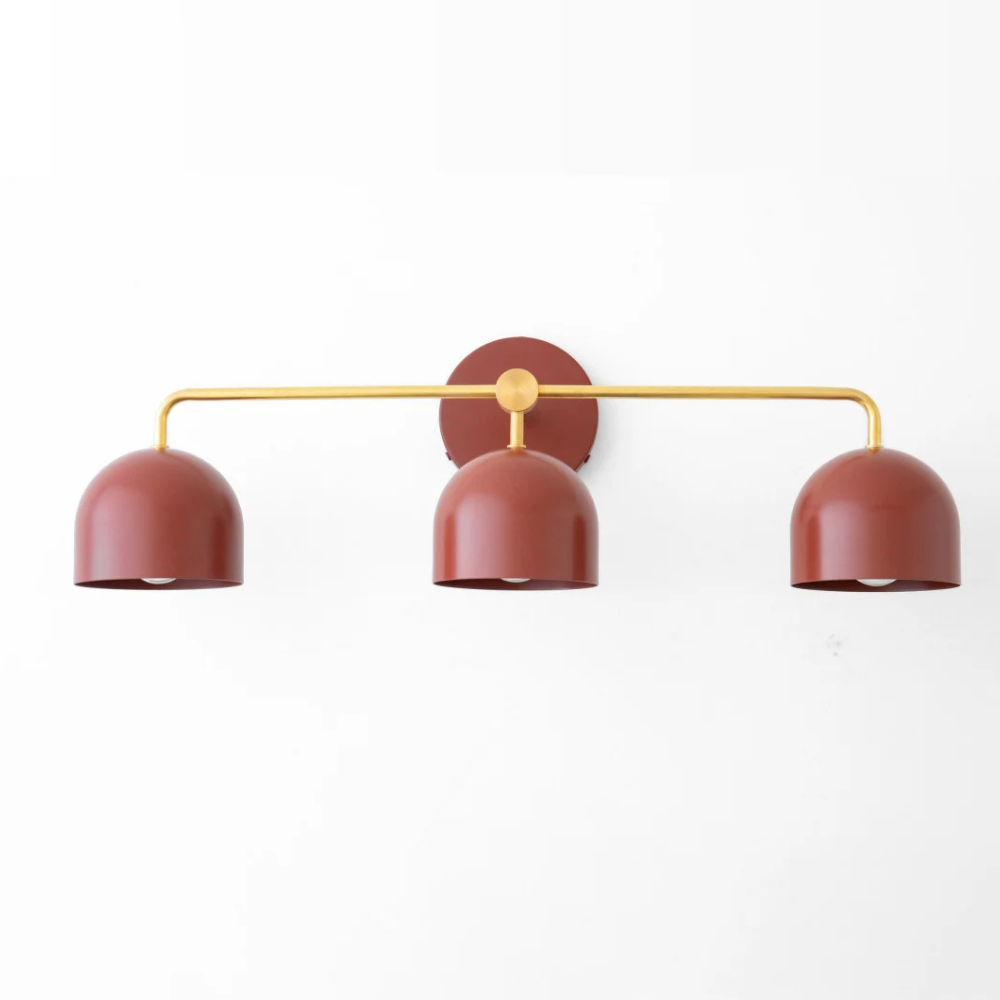 Luminaires de salle de bain au-dessus du miroir avec cadre métallique - Moderne du milieu du siècle