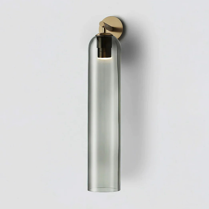 Modern Cylinder Glass Wall Sconce - Elongated Pill Silhouette Vertical Light