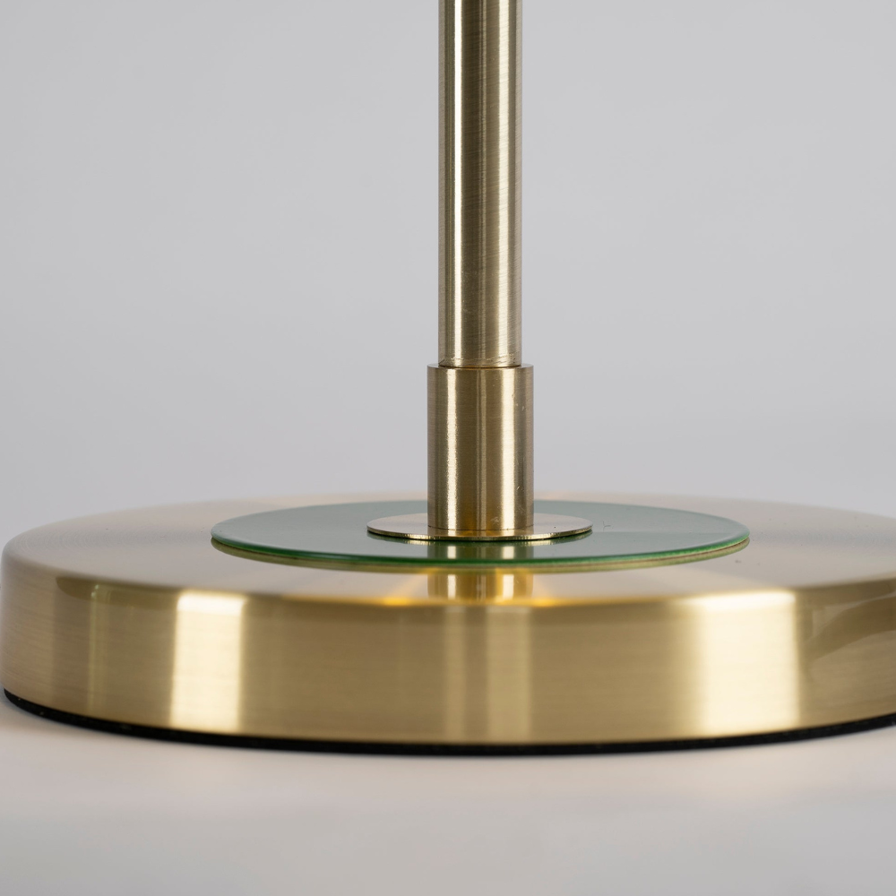 Tischlampe aus gesponnenem Metall mit Zugkette und Acryl-Diffusor – Industrial