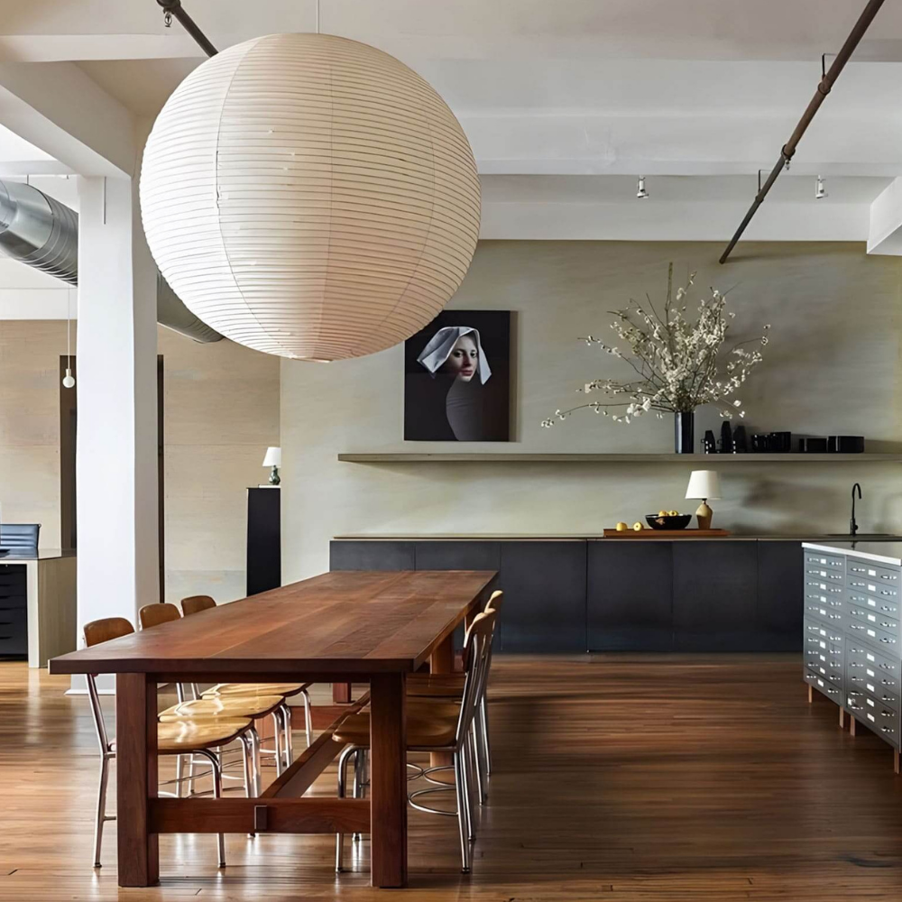 Japanese Paper Lantern Pendant Light - Washi Paper Globe Ceiling Lamp