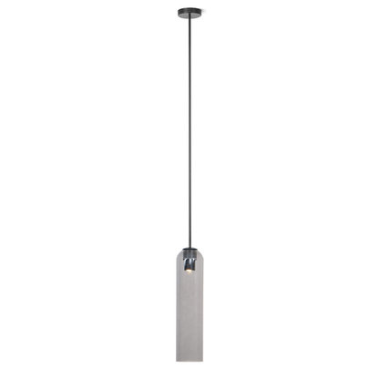 Cylinder Glass Pendant Light with Metal Downrod - Modern Art Deco