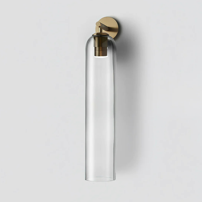 Modern Cylinder Glass Wall Sconce - Elongated Pill Silhouette Vertical Light