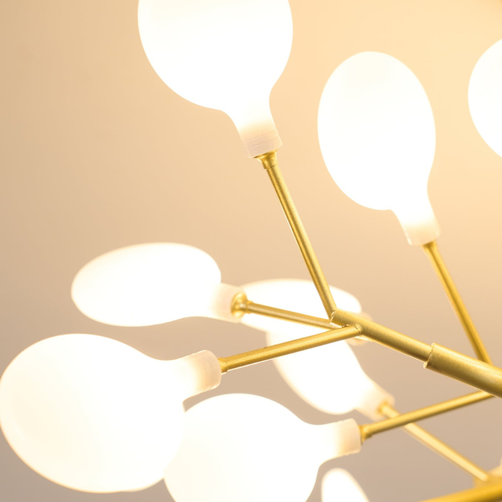 Sputnik-Kronleuchter mit Glasblütenzweigen – Modernes Mid-Century-Design