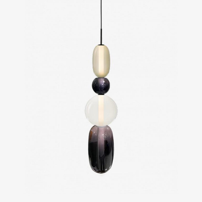 Stacked Glass Pendant Light with Geometric Tiers - Art Deco Style