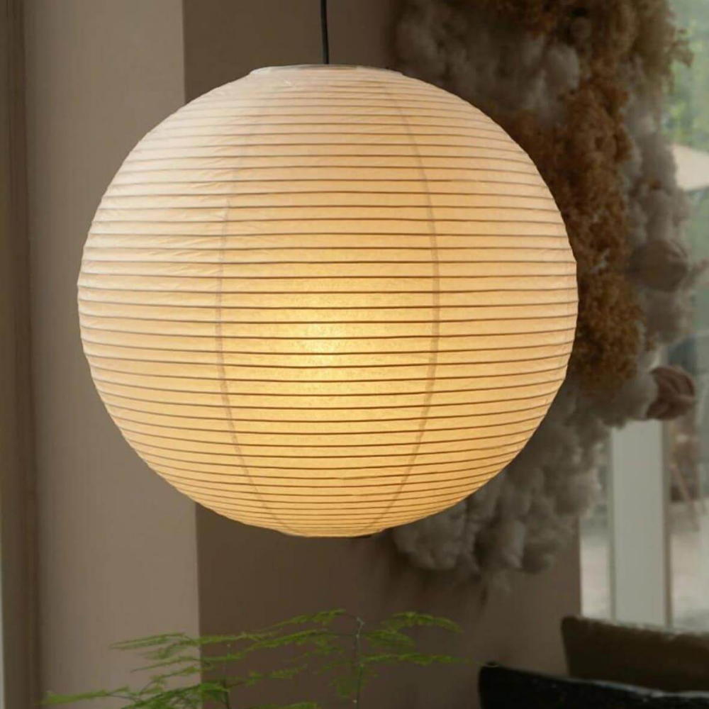 Japanese Paper Lantern Pendant Light - Washi Paper Globe Ceiling Lamp