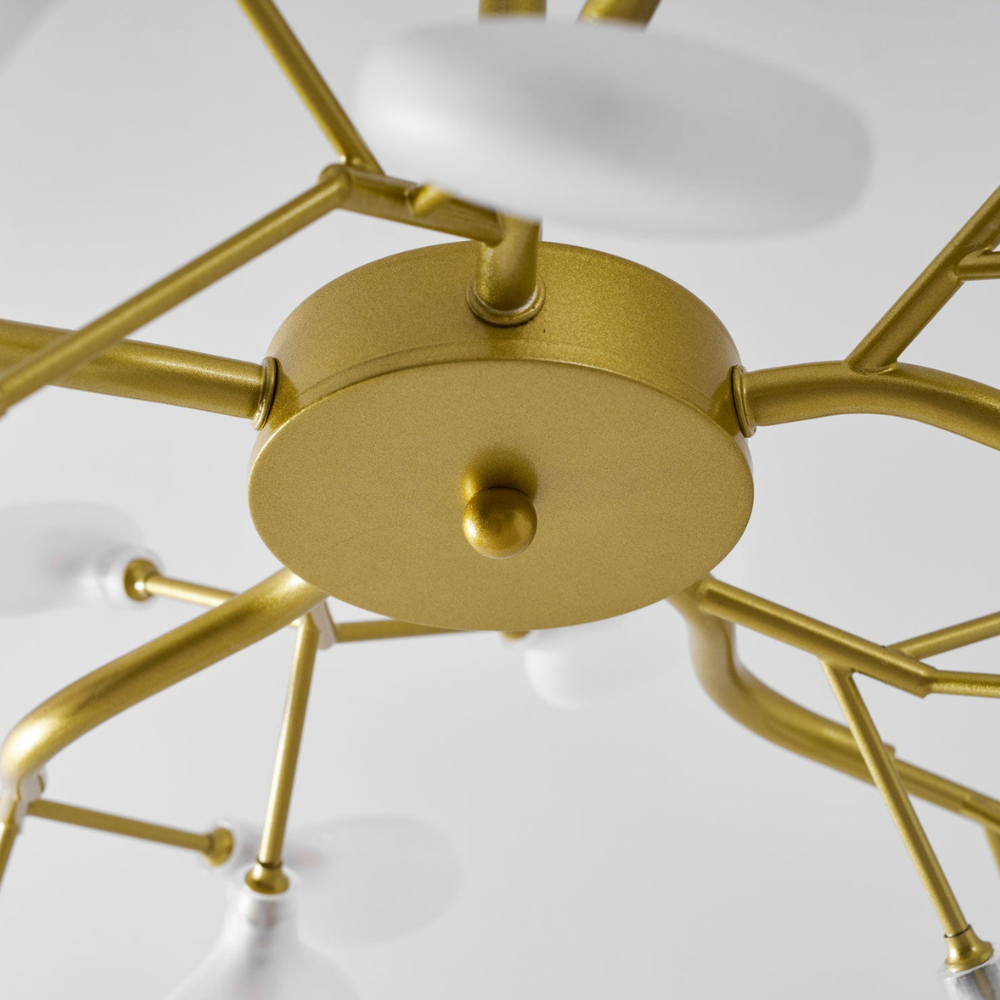 Sputnik-Kronleuchter mit Glasblütenzweigen – Modernes Mid-Century-Design