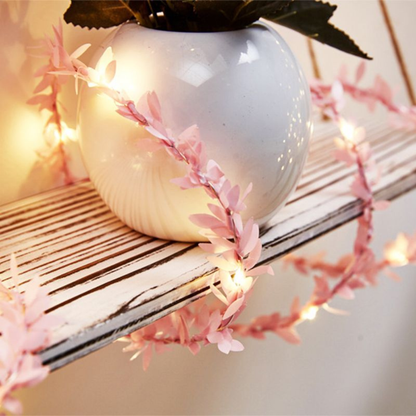 Willow Leaf Fairy Lights - Artificial Vine LED String Garland