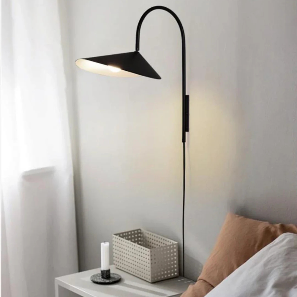 Wall Lamp with 180 Degree Rotation - Minimalist Mid Century Black