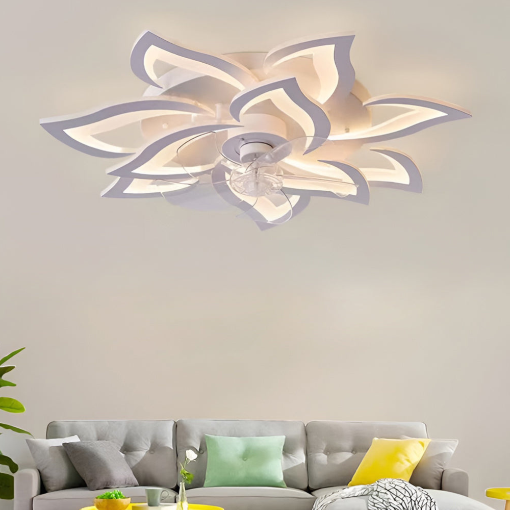 Deckenventilator zum Einbau mit Licht und integrierter LED-Beleuchtung – Moderner Kunststil