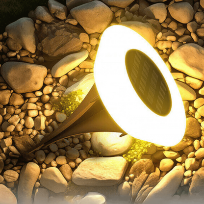 Solar Powered Outdoor Pathway Light with Head and Garden Stake