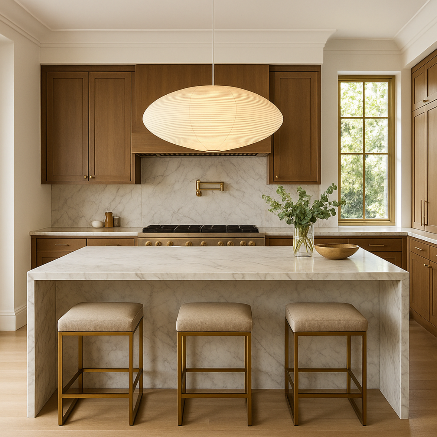 Lanterne suspendue en cocon de soie et papier de riz japonais moderne - Style Noguchi