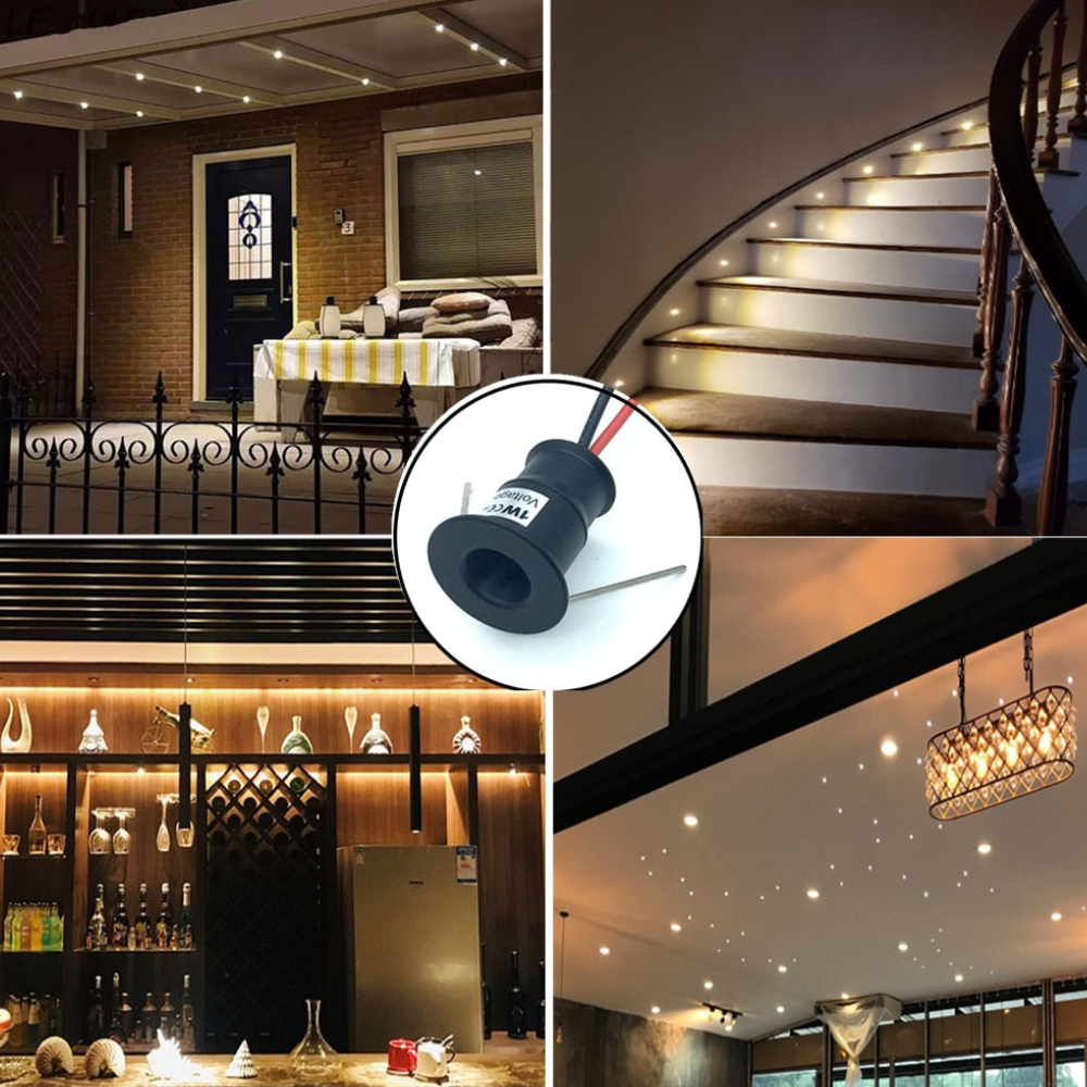 LED-Einbauleuchten für Schränke & Treppen – Akzentbeleuchtung mit fokussiertem Lichtstrahl, 10er-Pack