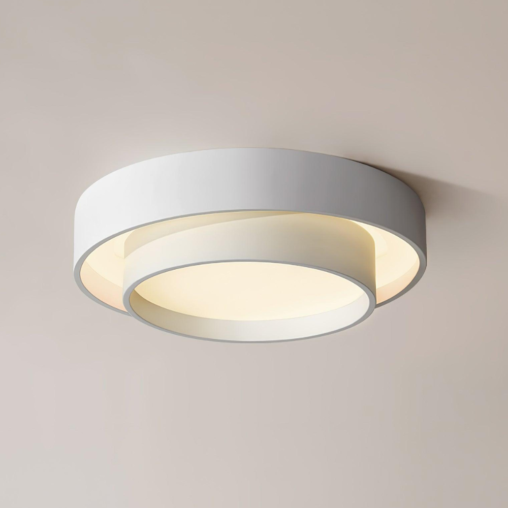 Concentric Ring Ceiling Light with Tiered Shade - Modern Flush Mount