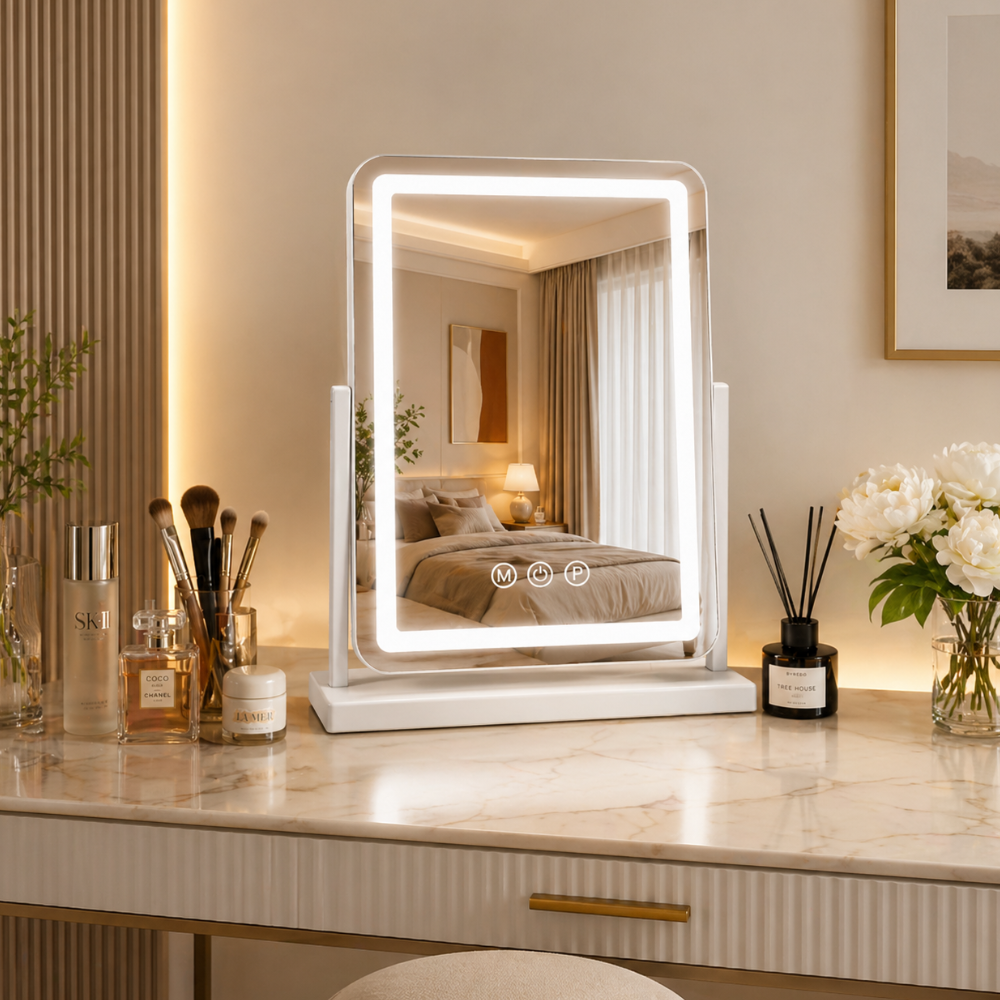 Led makeup mirror with 3 Color Modes and Smart Memory - High Modern