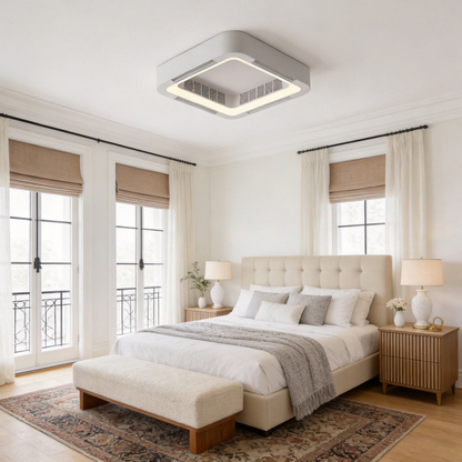 Ceiling Fan with Light and Bladeless Internal Ventilation - High-Modern Style