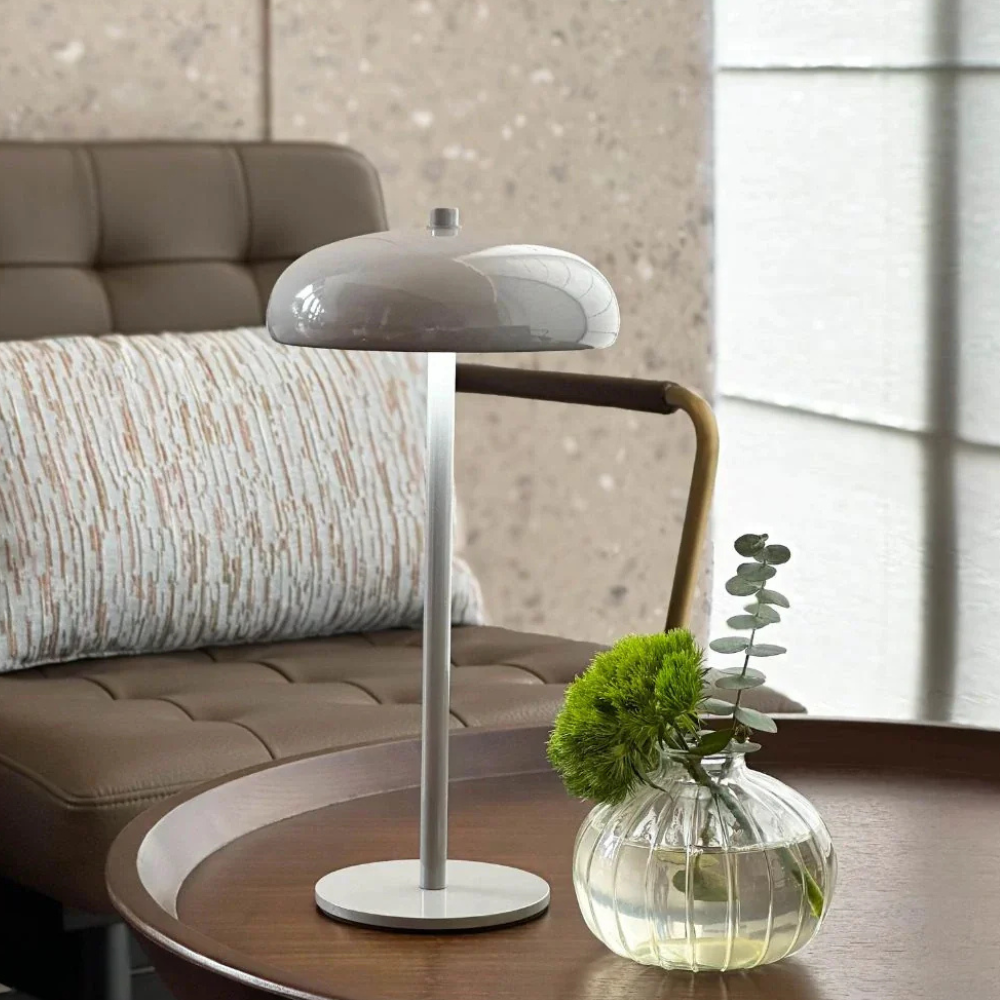 Lampe de chevet rechargeable avec commande tactile - Lampe de travail moderne en métal forme champignon