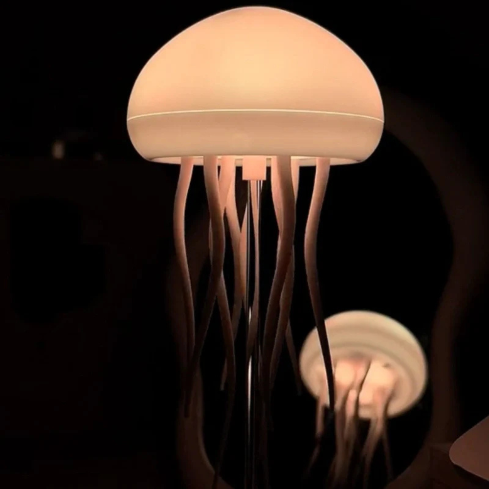 Lampe de table d'ambiance méduse flottante avec lumière suspendue changeant de couleur