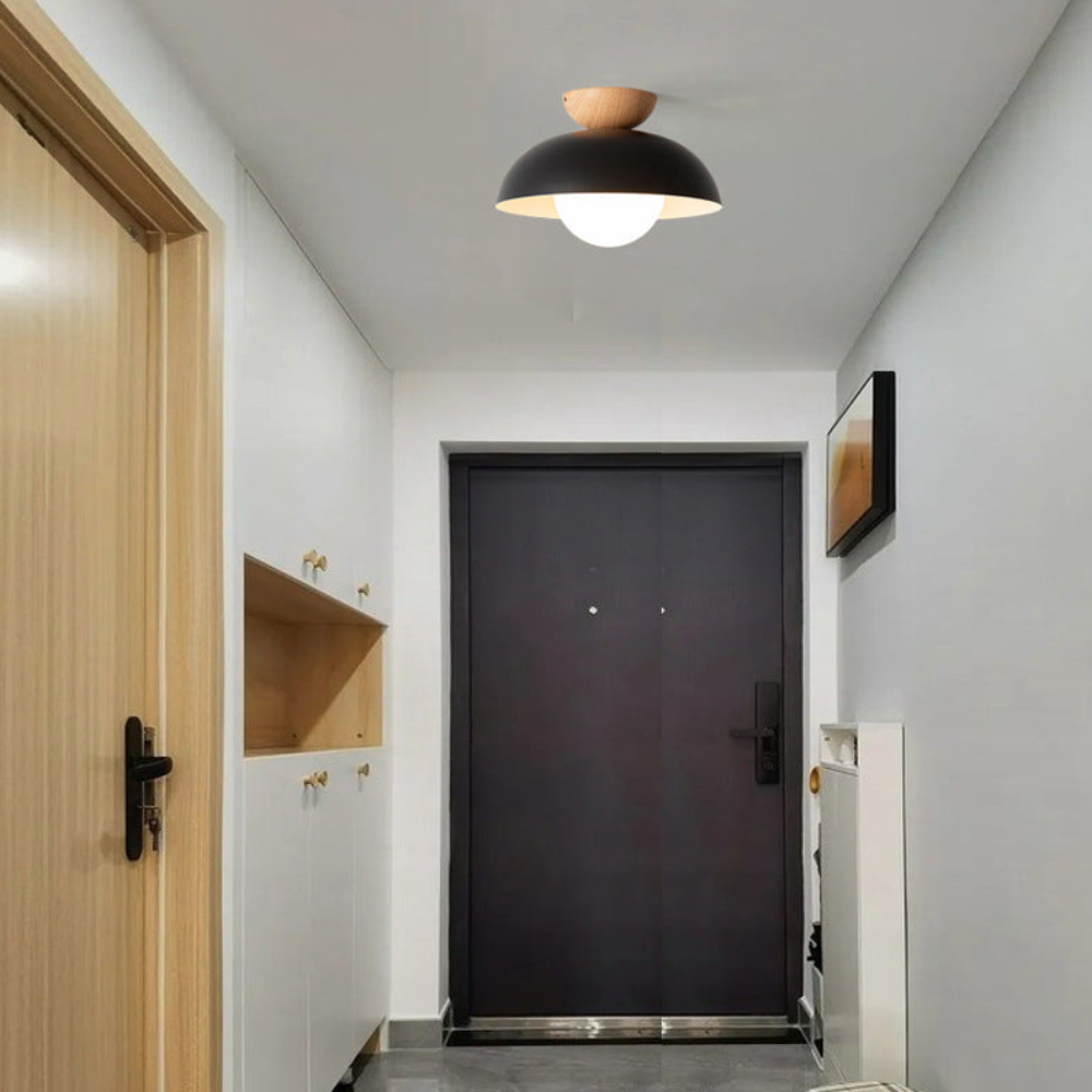 Flush Mount Ceiling Light with Nested Dome - Modern Mid Century Metal