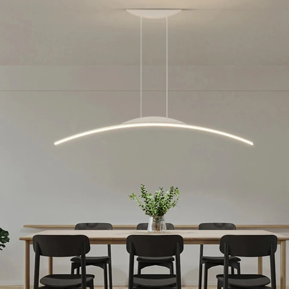 Linear Arch Pendant Light with Minimalist Curve - Contemporary Industrial