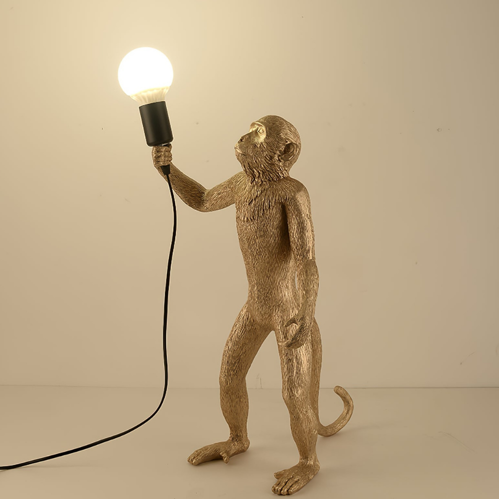 Verspielte Affen-Tischlampe – Skulpturale Tierkunst Schreibtischleuchte
