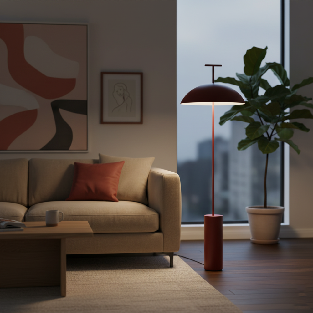 Modern Floor Lamp for Living Room Sofa and Bedroom Corner - Geometric Design