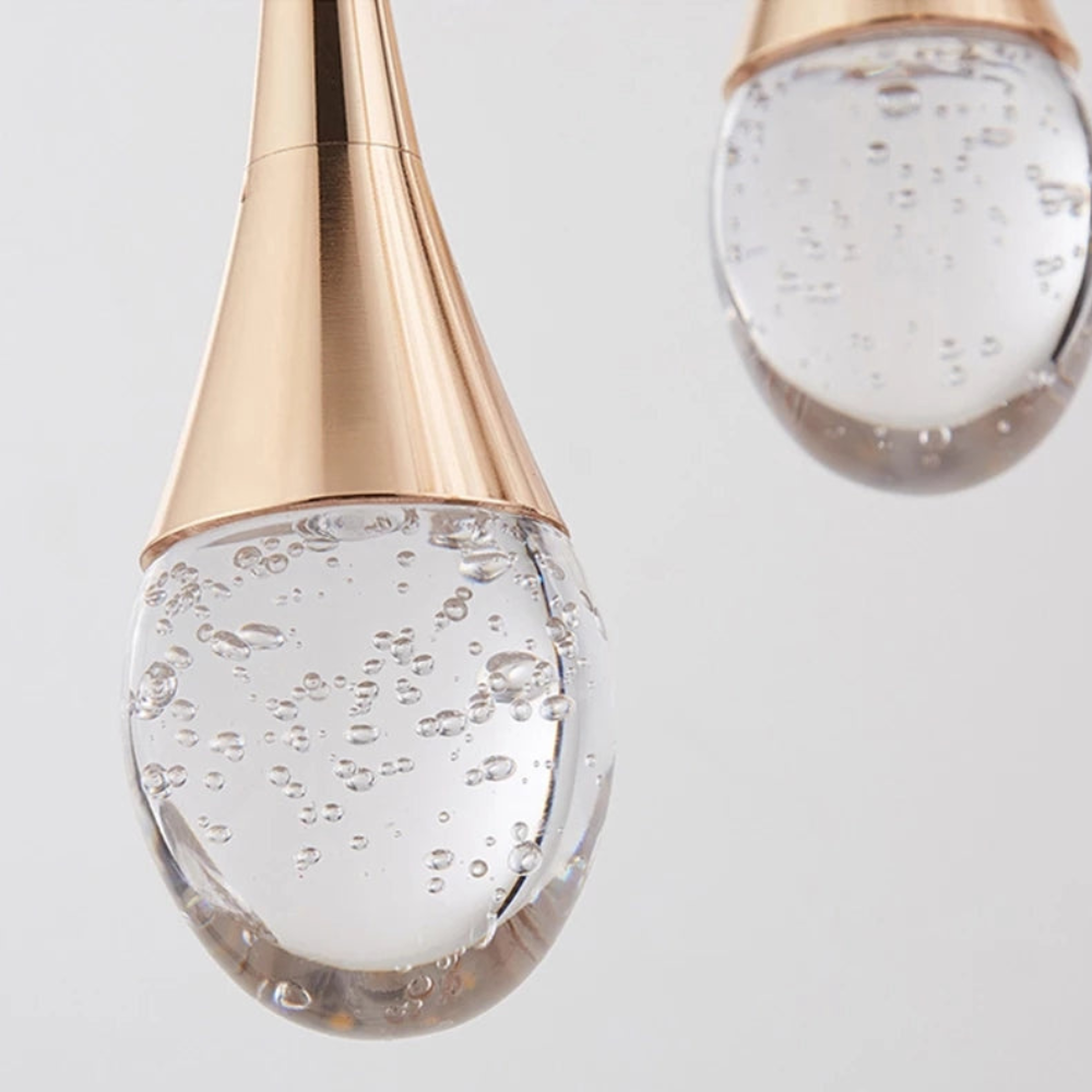 Wassertropfen-Hängeleuchte mit Blasen-Kristallglas – Moderner Stil