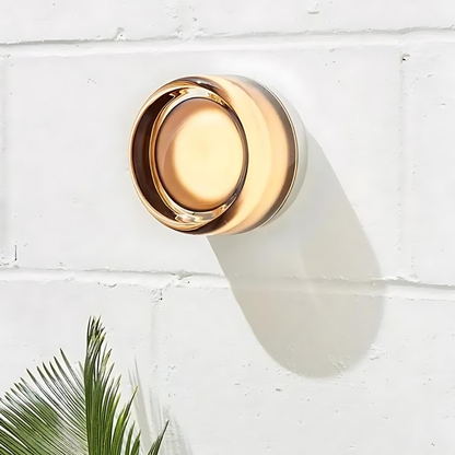 Round LED Wall Lamp with Textured Disk Shade - Modern Minimalist Sconce Light