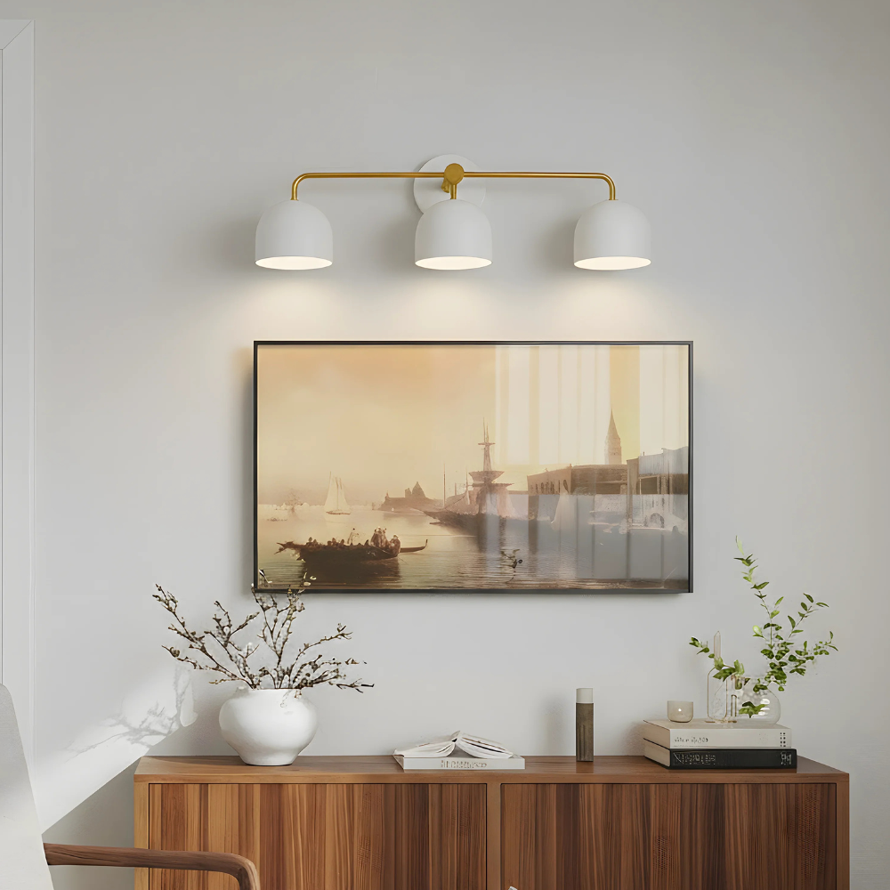 Luminaires de salle de bain au-dessus du miroir avec cadre métallique - Moderne du milieu du siècle