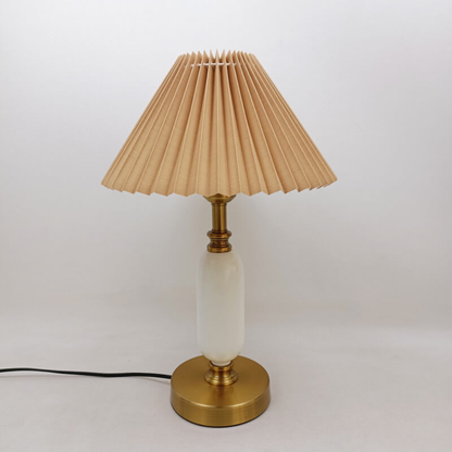 Pleated Shade Brass and Table Lamp Mid Century Modern Lighting