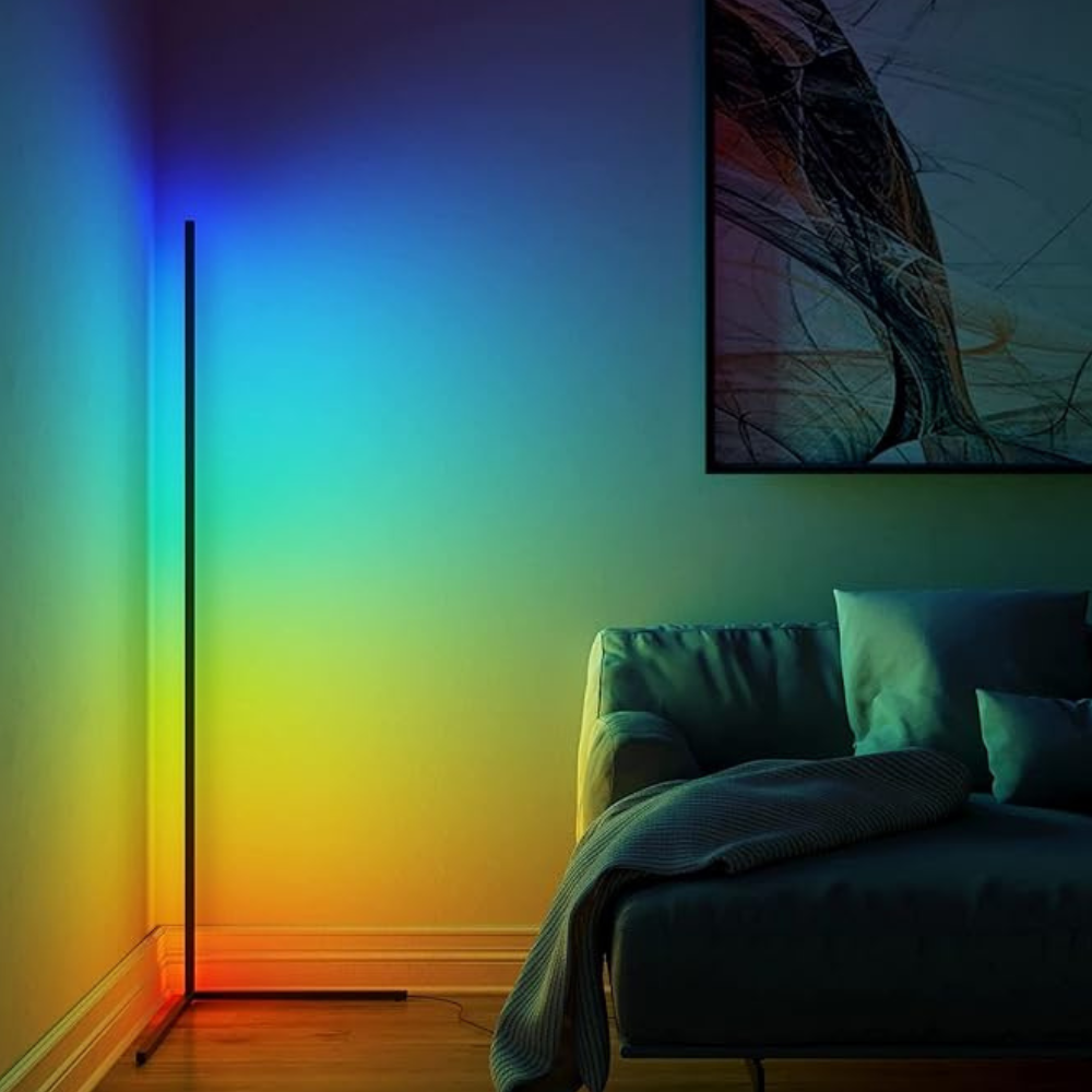LED-Eck-Stehlampe mit Fernbedienung – Minimalistisches RGB